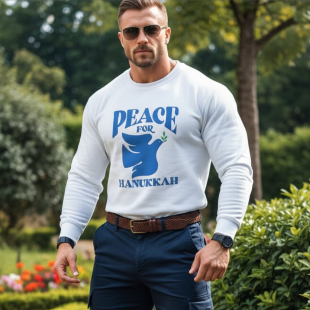 ❤️🙏 Just Posted 🎁🎄 Peace for Hanukkah Long Sleeve T-shirt